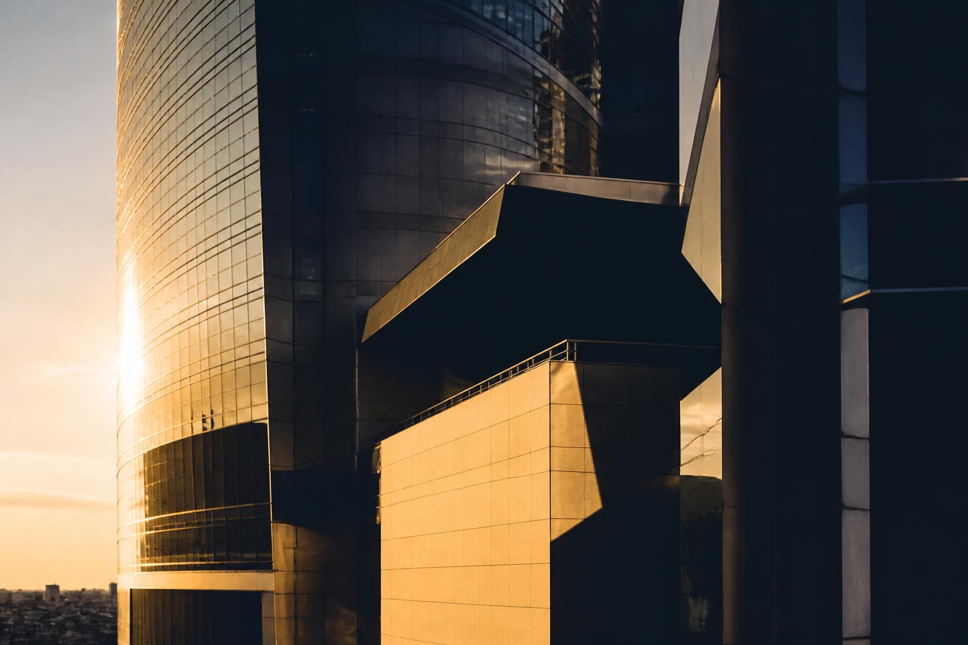 Milan skyline at golden hour